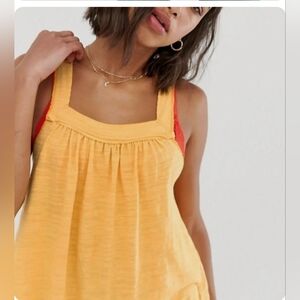 Free People! Good For You Tank Top in Poppy Gold NWOT!